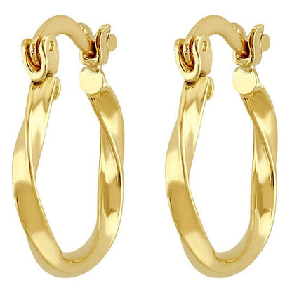 Arracada Torcida Delgada En Oro De 10 K + Obsequio + Envio