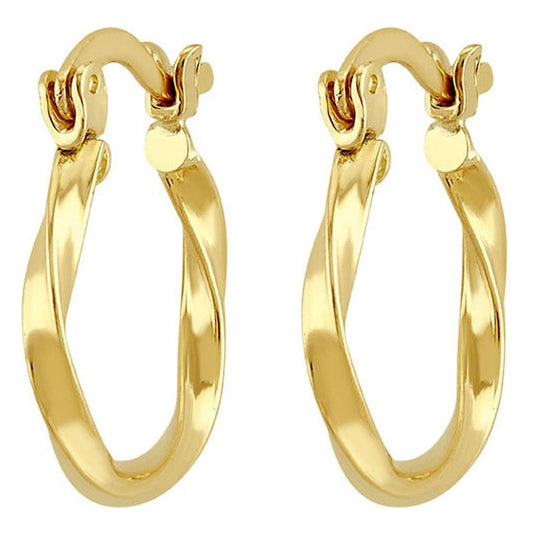 Arracada Torcida Delgada En Oro De 10 K + Obsequio + Envio