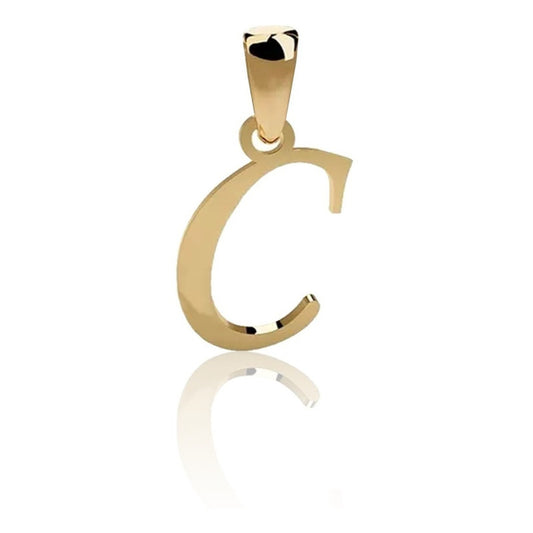 Dije Inicial Letra C Oro 14 K + Obsequio + Envio