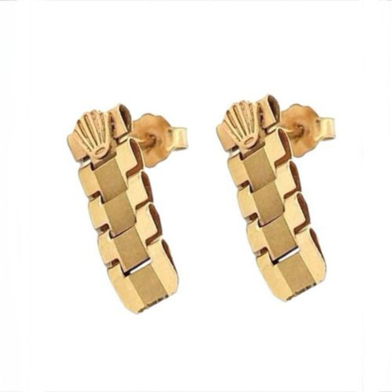 Aretes Tejido Hueco Corona 2 Cm Por 6 Mm Oro 14 K