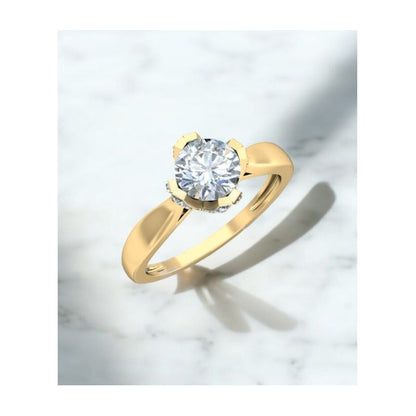 Anillo Solitario Corona V Oro 14 Kilates