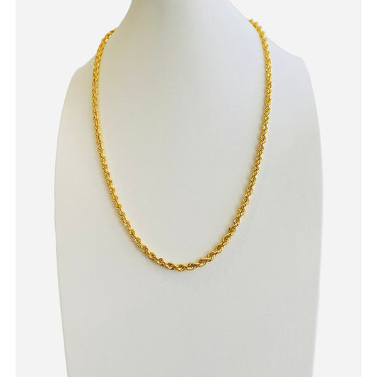 Cadena Estilo Torsal De 60cm X 5mm En Oro De 14k + Obsequio