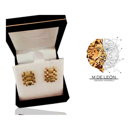 Aretes Tejido Rolex Oro 14 K + Obsequio