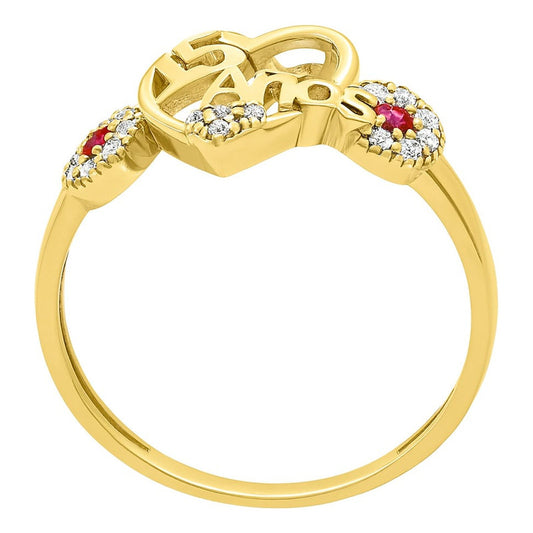 Anillo Rosetas 15 Años Oro 10k + Regalo