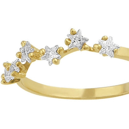 Anillo Churumbela Estrellas En Oro De 10 K + Obsequio