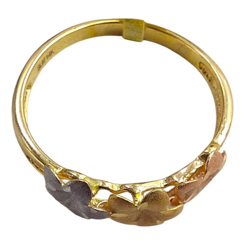 Anillo Pensamiento Joyería M De León 3 Oros 14k + Regalo