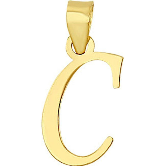 Dije Inicial C Lisa En Oro De 10 K + Obsequio + Envío