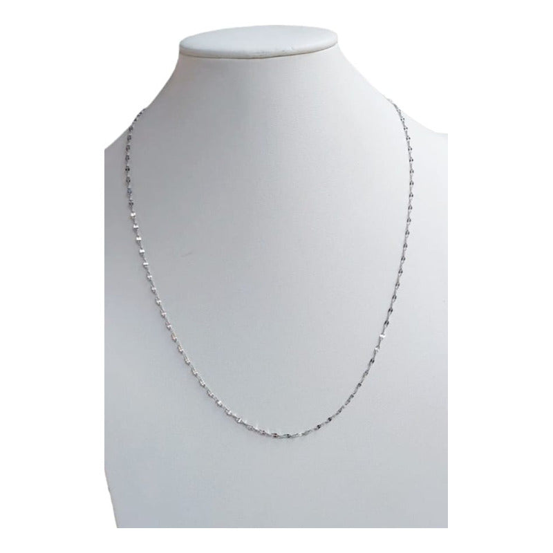 Cadena Pelo Angel Oro Blanco 14 K. + Obsequio