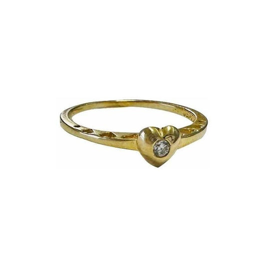 Anillo Corazón Circonia Oro 14 K + Obsequio