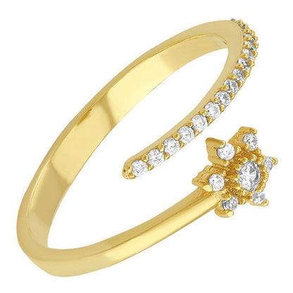 Anillo Estrella 2 Brazos En Oro De 10 K + Obsequio + Envio