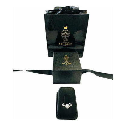 Anillo Compromiso Circonia 7 Mm Oro Blanco 14 K + Obsequio