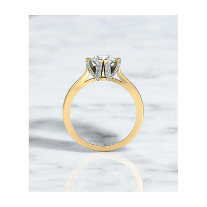 Anillo Solitario Corona V Oro 14 Kilates