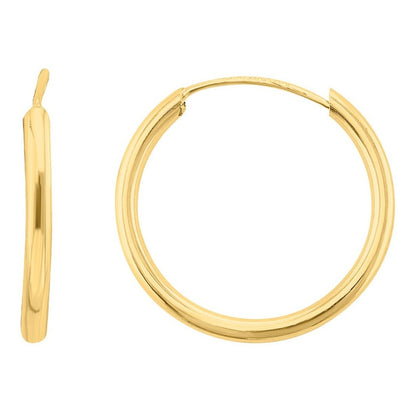 Arracadas Tubulares Lisas 1.7 Cm Oro 10 K + Obsequio