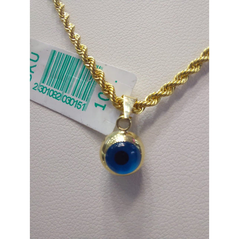 Dije Ojo Turco Azul Oro 10 K. + Obsequio