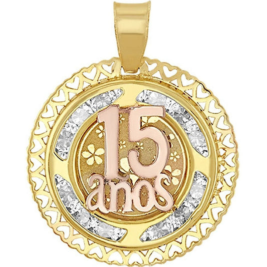 Dije Xv Años Rosa En Oro De 10 K + Obsequio + Envio