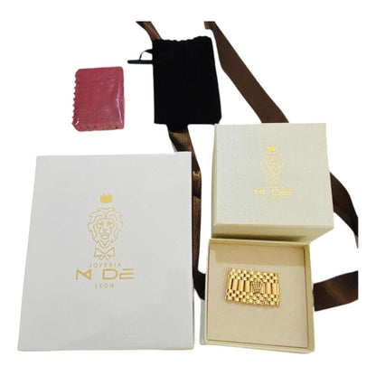 Anillo Tejido Hueco 2 Cm Oro 14 K