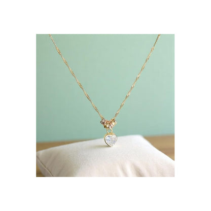 Kit Suerte Corazón Blanco 7 Mm En Oro De 10 K + Obsequio