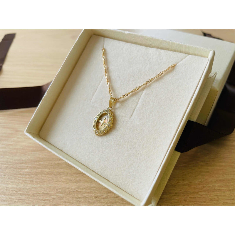 Medalla Espiritu Santo Grecas Circonias 3 Oros 10 K+obsequio