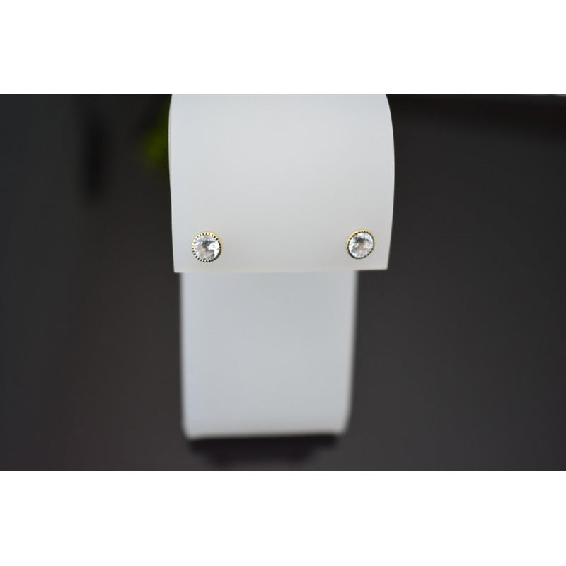 Broqueles Bisel Diamantado 5 Mm Oro De 10 K + Obsequio