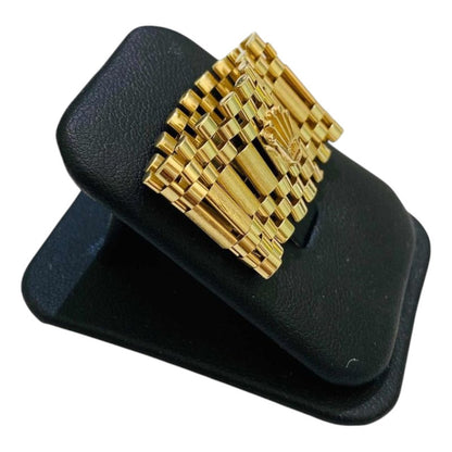 Anillo Tejido Hueco 2 Cm Oro 14 K