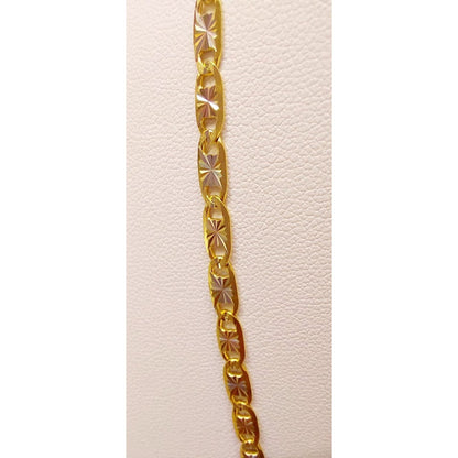 Cadena Espejo Diamantado Oro 14 K. + Obsequio