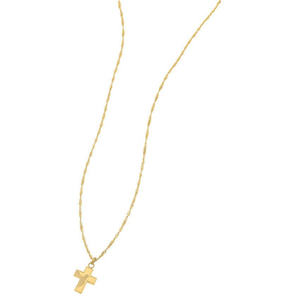 Juego De Gargantilla Con Cruz De Bautizo En Oro De 10kilates