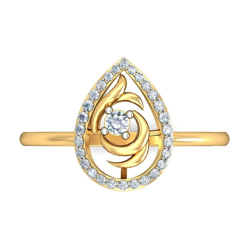 Anillo Gota Radiante Joyería M De León Oro 10k + Regalo