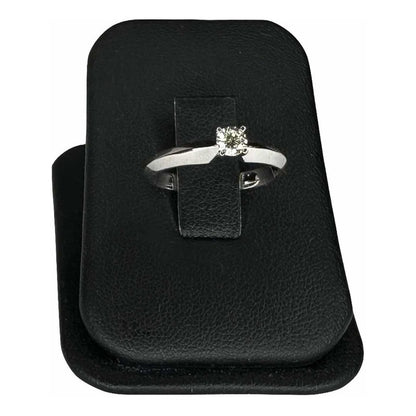 Anillo Compromiso Oro Blanco 14 K Diamante Natural .24 Ct