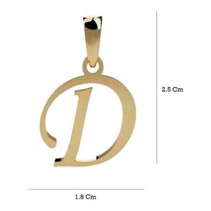 Juego Inicial Letra D Con Cadena 50 Cm Oro 14 K + Obsequio