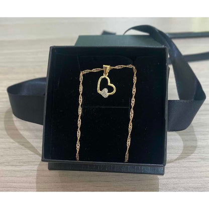 Dije Corazón Doble Oro 10 Kilates + Obsequio