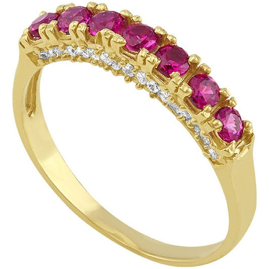 Anillo Churumbela Piedra Roja Oro De 10 K + Obsequio