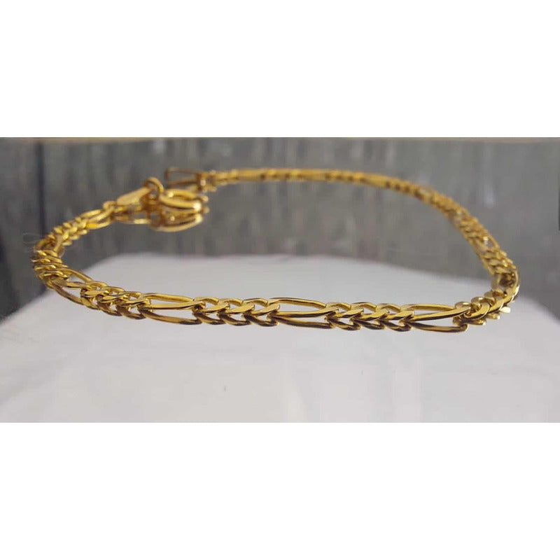Pulsera Estilo Planchado En Oro De 14 Kilates + Obsequio