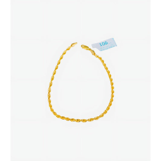 Pulsera Torsal 21 Cm X 3 Mm Oro De 10 Kilates + Diámetro 3 Cm Dorado