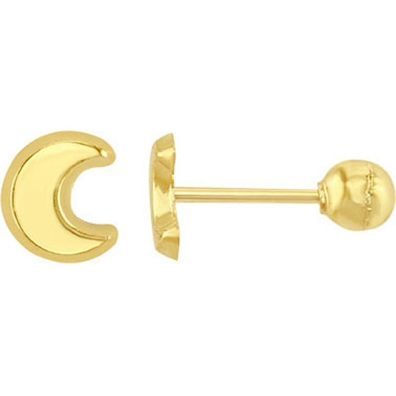 Broquel Lunita Lisa En Oro De 10 K + Obsequio + Envío