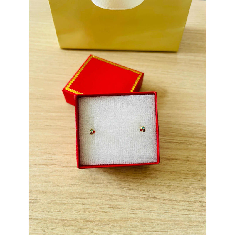 Broquel Mini Trébol En Oro De 10 K + Obsequio + Envío