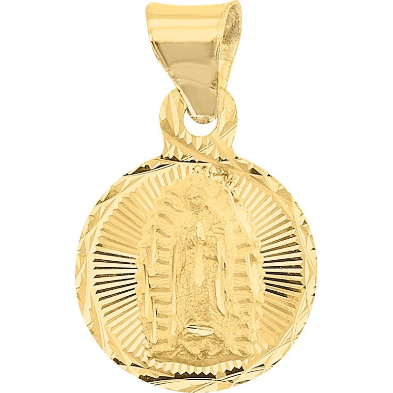 Medalla Circular Virgen De Guadalupe Oro 10 K + Obsequio