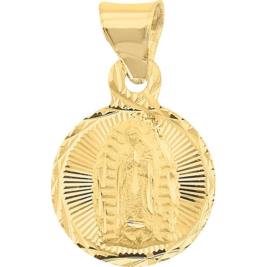 Medalla Circular Virgen De Guadalupe Oro 10 K + Obsequio