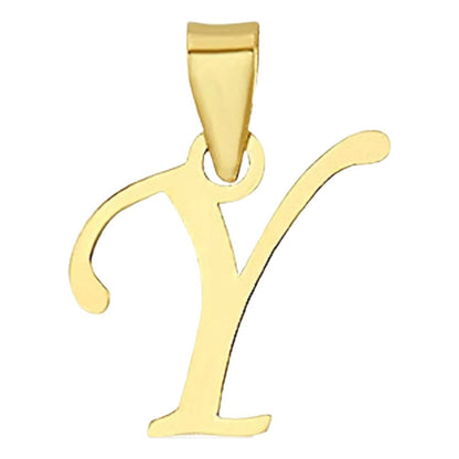 Juego Collar Letra Y Lisa + Aretes Bola 10 K. + Regalo