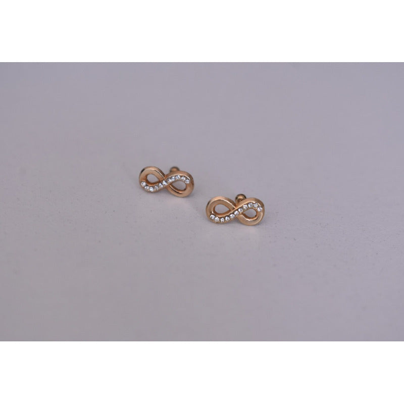 Broqueles Infinito Circonia 4 Mm Oro De 10 K