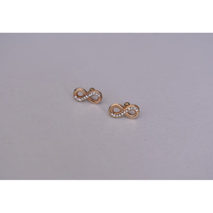Broqueles Infinito Circonia 4 Mm Oro De 10 K