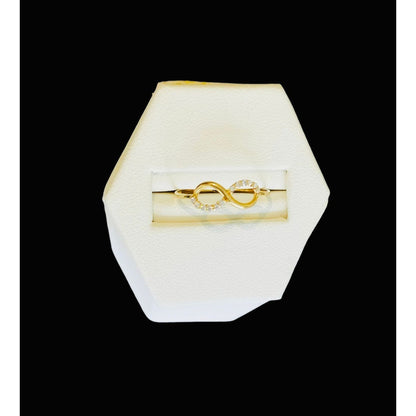 Anillo Infinito Con Circonias Oro 10 K + Obsequio