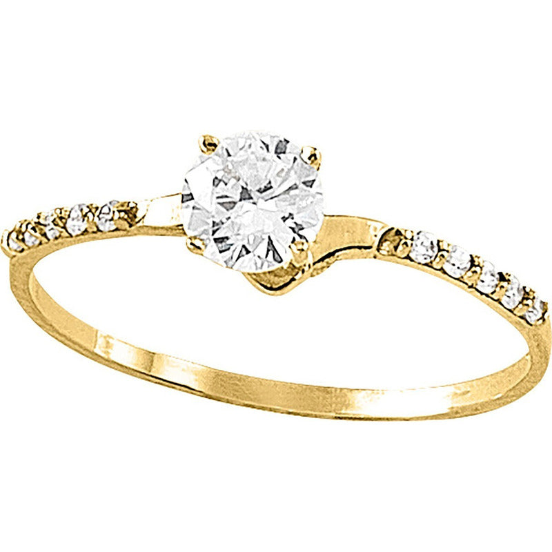 Anillo Solitario Delgado Oro 10 K + Obsequio + Envio