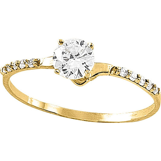 Anillo Solitario Delgado Oro 10 K + Obsequio + Envio