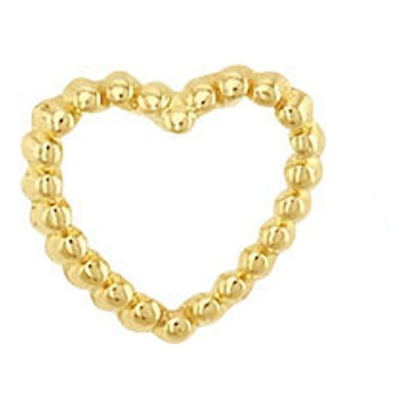 Broquel Corazón De Bolitas En Oro De 10 K + Obsequio + Envío