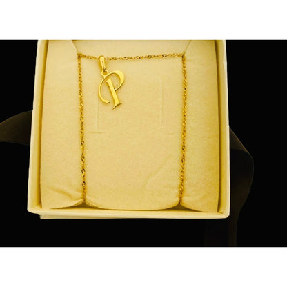 Gargantilla De Inicial Letra P Oro De 14k + Obsequio