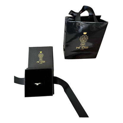 Anillo Compromiso Oro Blanco 14 K Diamante Natural .24 Ct