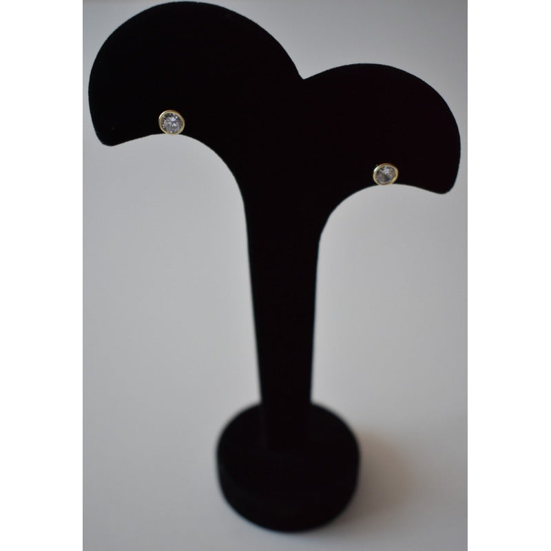 Broqueles Biselado 7 Mm Oro De 10 K + Obsequio