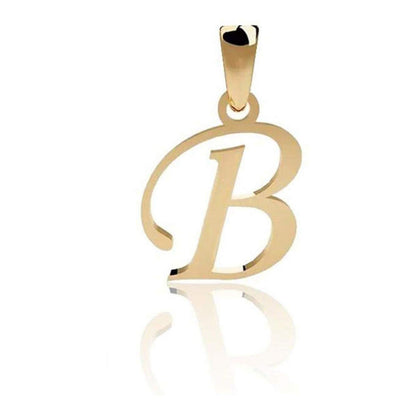 Juego Inicial Letra B Con Cadena 50 Cm Oro 14 K + Obsequio