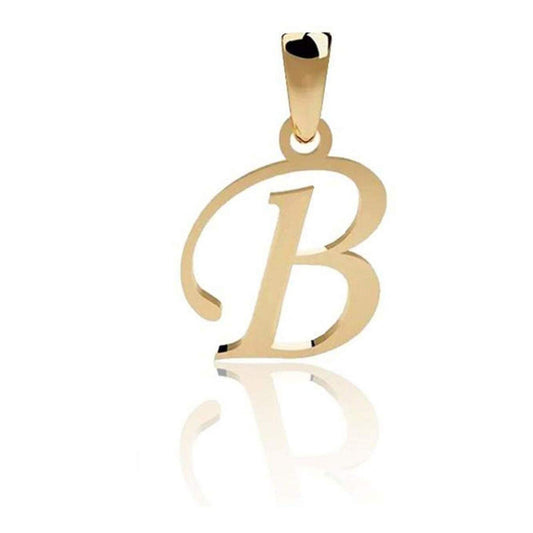 Juego Inicial Letra B Con Cadena 50 Cm Oro 14 K + Obsequio