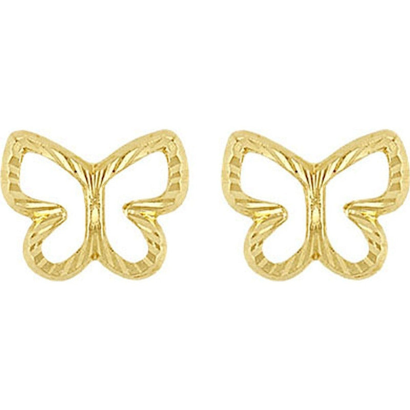 Broquel Mariposa Silueta En Oro De 10 K + Obsequio + Envío